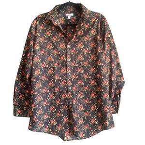 Bar III Men’s Floral Print Slim Fit Performance Button Down Shirt. Size Large.